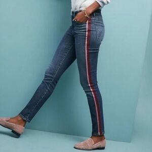 Mother High Waisted Looker Jeans Here Kitty Kitty Glitter Racer Womens Size 28